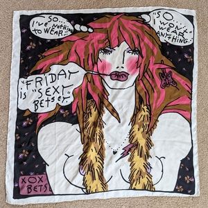 rare BETSEY JOHNSON nothing to wear scarf